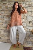 Veronica Embroidered Tank Rust
